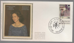 FDC Zijde/soie 1775 - Deurne - Stichting Koningin Fabiola - 14-6-75 - 1971-1980