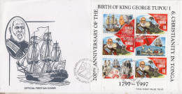 Tonga 1997 200th. Ann. Birth Of King George Tupoui M/s FDC Ca 28.4.1997 (FG206) - Tonga (1970-...)