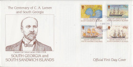 South Georgia 1994 Larsen's 1st Voyage 4v FDC Ca 1 DEC 1994 (FG207) - South Georgia