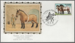FDC Zijde/soie 1810 - Oostduinkerke - Ardens Trekpaard, Garnaalfeesten - 1971-1980