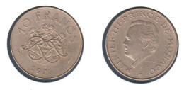 Monaco  10 Francs 1976, UNC, Rainier Lll, KM# 154, Gad# 157, 10 F, 10F, - 1960-2001 Franchi Nuovi