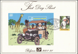 FDS 2001 - 21 3048 + BL93° - Tintin/Kuifje/Tim/Tintin - Milou/Bobbie/Struppi/Snowy - Tintin Au / Kuifje In - Congo - 1999-2010