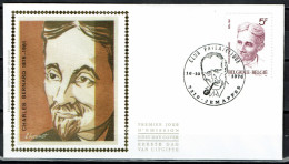 FDC Zijde/soie 1828 - Jemappes - Cultuur, Charles Bernard Journalist, Journaliste - 1971-1980