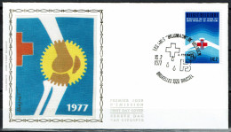 FDC Zijde/soie 1841 - Bruxelles/Brussel - Rode Kruis, Croix Rouge, Reumabehandeling, Rhumatisme - 1971-1980