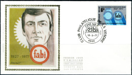 FDC Zijde/soie 1842 - Chenee - 50 Jaar Fédération Royale D'Associations Belges. - 1971-1980