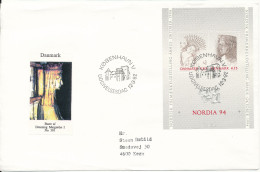 Denmark FDC 12-3-1992 Minisheet Nordia 94 And A Seal Queen Margrethe I - FDC