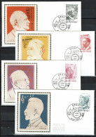 FDC Zijde/soie 1877/1880 - Gent - Personnalités - 1971-1980