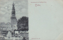 4844427 Leiden, Zeevischmarkt En Stadhuis Toren Rond 1900. (kleine Vouwen In De Hoeken) - Leiden