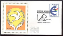 FDC Zijde/soie 1924 - Bruxelles/Brussel - Premières élections Pour Le Parlement Européen, Europese Parlement - 1971-1980