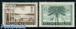 Finland 1949 Forest Conference 2v, Mint NH, Nature - Trees & Forests - Unused Stamps