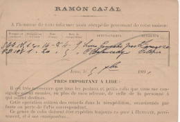 ESPAÑA  ALFONSO XIII PELON ENTERO POSTAL CON IMPRESION PRIVADA RAMON CAJAL IRUN - Storia Postale