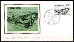 FDC Zijde/soie 1946 - Ciney - Le Grand-Hornu, Koolmijn, Ancien Charbonnage D'Hornu - 1971-1980