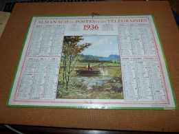 CB32 Calendrier Almanach Des Postes Et Des Télégraphes 1936 Peche à L'échiquier - Grand Format : 1921-40