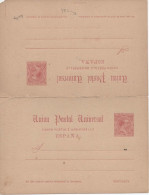 ESPAÑA  ALFONSO XIII PELON ENTERO POSTAL  TARJETA DOBLE - Storia Postale