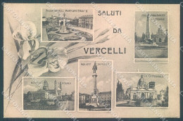 Vercelli Città Bertiglia? Cattedrale Basilica Saluti Da PIEGA Cartolina JK5087 - Vercelli