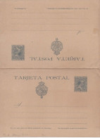 ESPAÑA  ALFONSO XIII PELON ENTERO POSTAL  TARJETA DOBLE 1890 - Storia Postale