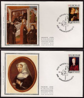 FDC Zijde/soie 1972/1973 - Geraardsbergen - EUROPA, Benedictus Van Nursia, Margareta Van Oostenrijk - 1971-1980