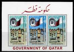 QAT-03- QATAR - 1965 - MNH - SCOUTS - PERFORATE S/S - QATAR SCOUTS - Qatar