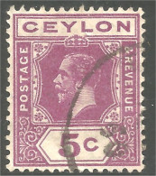 246 Ceylon 1912 George V 5c (CEY-52) - Ceylon (...-1947)