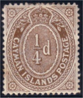 242 Cayman 1/4 D Brown 1908 (CAY-57) - Caimán (Islas)
