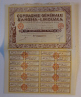 Compagnie Generale Sangha-Likouala 1931 Brazzaville Action De 100 Francs - Africa