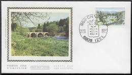 FDC Zijde/soie 1991 - Izel - Toerisme, Chiny St-Niklaasbrug, Port St-Nicolas - 1971-1980
