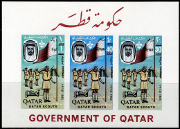 QAT-05- QATAR - 1965 - MNH - SCOUTS - IMPERFORATE S/S - QATAR SCOUTS - Qatar