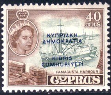 286 Cyprus Port Famagusta Harbor Surcharge Republic MH * Neuf (CYP-78) - Unused Stamps