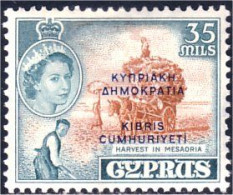 286 Cyprus Harvest Recolte Surcharge Republic MH * Neuf (CYP-76) - Ernährung