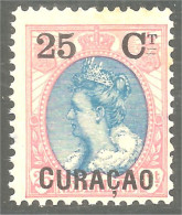 285 Curacao 1902 25c Surcharge Queen Wilhelmina MNH ** Neuf SC (CUR-10b) - Curazao, Antillas Holandesas, Aruba