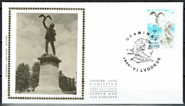 FDC Zijde/soie 1993 - Vilvoorde - Albrecht Rodenbach, Schrijver Dichter, écrivain, Standbeeld, Statue, Poet, - 1971-1980