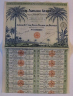 Société Agricole Africaine 1926 , Action De 500 Francs - Africa