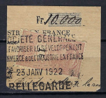 FRANCE Fiscaux: Lot D' Obl. B Fragment Avec TF Et Obl. Typographique - Marche Da Bollo