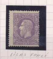 BELGIAN CONGO 1886 ISSUE COB 5a "DARK LILAC" TRES BELLE NUANCE FONCEE LH CHARNIERE - 1884-1894