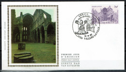 FDC Zijde/soie 2057 - Villers-La-Ville - Tourisme, Ruïnes Van De Abdij, Ruines De L'Abbaye - 1981-1990