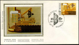 FDC Zijde/soie 2114 - Woumen - Made In Belgium, Agro Industrie - 1981-1990
