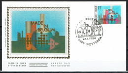 FDC Zijde/soie 2115 - Wetteren - Made In Belgium, Scheikundige Nijverheid, Industrie Chimique - 1981-1990