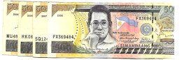 Philippines République 500 PISO Bénigno AQUINO  4 Années 2005 - 06 - 07 -2008, KM 196b,   TB+ à TTB - Philippines