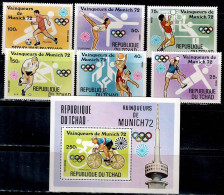 CHAD 1972 SUMMER OLYMPICS GAMES MUNICH MI No 634-9+ BLOCK 56 MNH VF!! - Estate 1972: Monaco