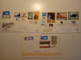V0704 Israel 1970's FDC -   Qiryat Yam Haifa Netanya  Registered Covers   - Sent To  Budapest, Hungary - Briefe U. Dokumente