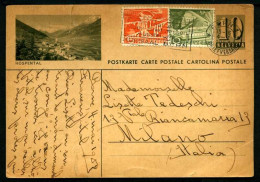 Hospental - (intero Postale)  -  Viaggiata 1953 - Rif. 30428 - Hospental