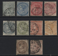 Jamaica (B03). 1883 Definitives Set Except For 5s.. Watermark Crown CA. Used. Hinged. - Jamaïque (...-1961)