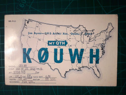 ÉTATS-UNIS, Carte QSL (Radio Amateur) Distribuée à Montevideo, Uruguay. Cachet De La Poste à Omaha, Nebraska. En 1959.. - Radio Amateur