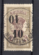 !!! MARTINIQUE, N°84b SURCHARGE DOUBLE OBLITERE SIGNE BEHR. NON REFERENCE EN OBLITERE - Used Stamps