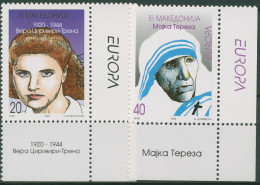 Makedonien 1996 Europa CEPT Berühmte Frauen Mutter Teresa 74/75 Ecke Postfrisch - North Macedonia