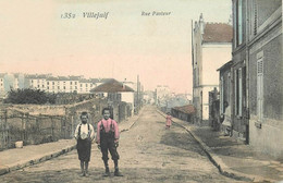 DEPT 94 VILLEJUIF RUE PASTEUR TRES  BELLE  ANIMATION 9X14 REIMPRESSION DE CARTES ANCIENNES - Villejuif