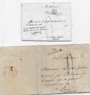 NIEVRE Lot De 2 Lettres Avec Texte  Marque Postale 56 / CLAMECY 1805, 1817 - 1801-1848: Précurseurs XIX