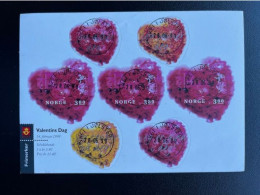 NORWAY NORGE 1998 VALENTINES DAY SHEET UDES NOORWEGEN FLOWERS ROSES - Lettres & Documents