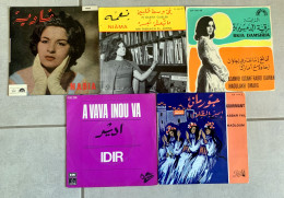 Vinyles 45T - Musique Maghreb - Idir / Gourmant / Nadia / Rkia Damsiria / Niâma - Wereldmuziek