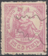 DER-240 PUERTO RICO REVENUE 1880 25c DERECHO JUDICIAL USED.  - Puerto Rico